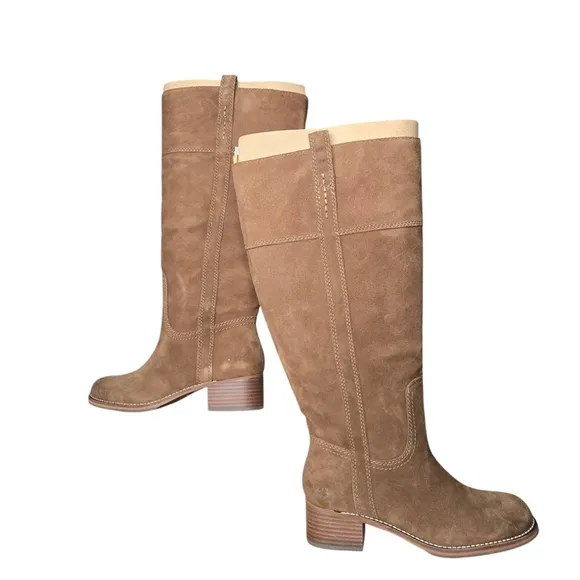 Lucky Brand Hybiscus Extra Wide Calf Riding Boots Desert Palm Brown Size 7