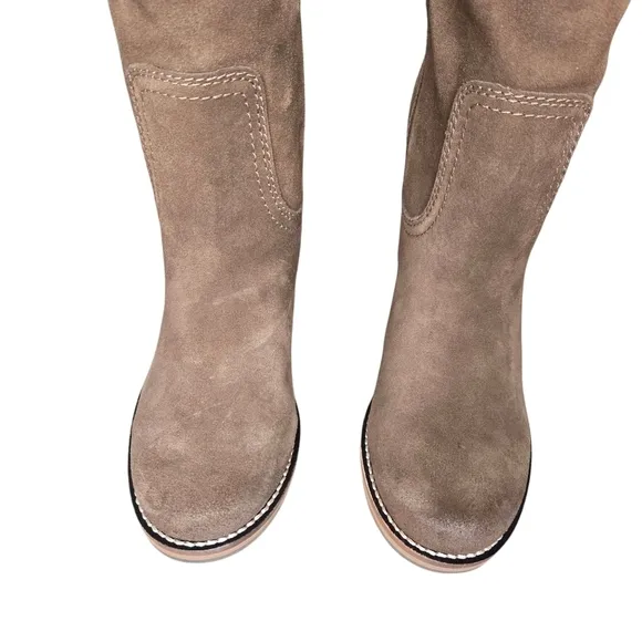 Lucky Brand Hybiscus Extra Wide Calf Riding Boots Desert Palm Brown Size 7