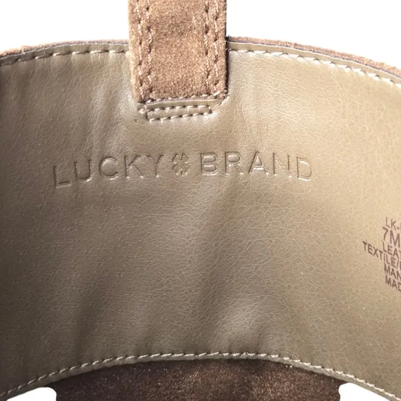 Lucky Brand Hybiscus Extra Wide Calf Riding Boots Desert Palm Brown Size 7