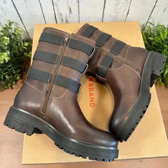 Lucky Brand Women's Cheviss Moto Lug Sole Boots Size 5
