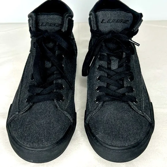 Lugz Men’s‎ Grayish Black Canvas Lace-up High-top Sneakers Sz 8