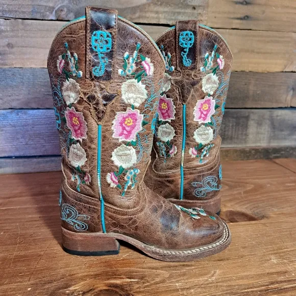Macie Bean Little Girls'‎ Honey Bunch Western Boots - Square Toe size 9