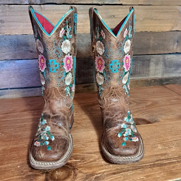 Macie Bean Little Girls'‎ Honey Bunch Western Boots - Square Toe size 9