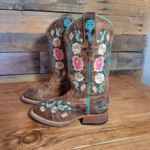 Macie Bean Little Girls'‎ Honey Bunch Western Boots - Square Toe size 9