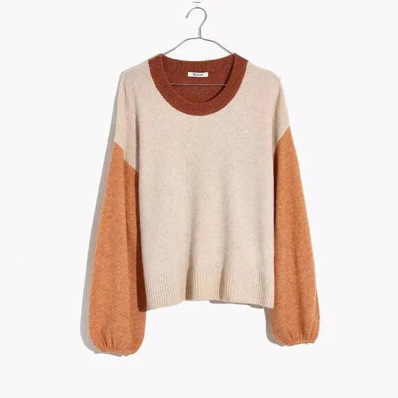 Madewell Colorblock Payton Pullover Sweater Coziest Yarn