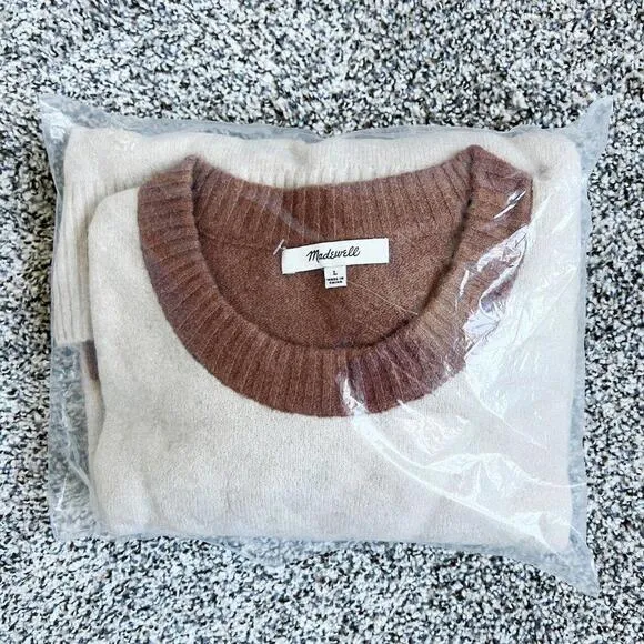 Madewell Colorblock Payton Pullover Sweater Coziest Yarn