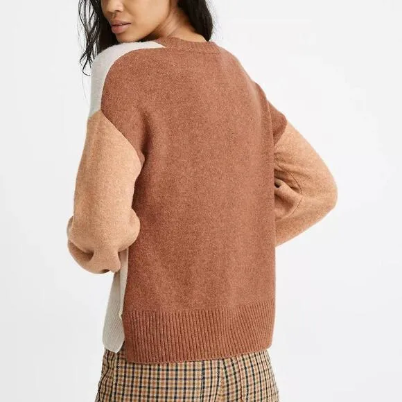 Madewell Colorblock Payton Pullover Sweater Coziest Yarn
