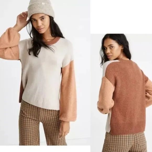 “MADEWELL” Colorblock Payton Pullover Sweater