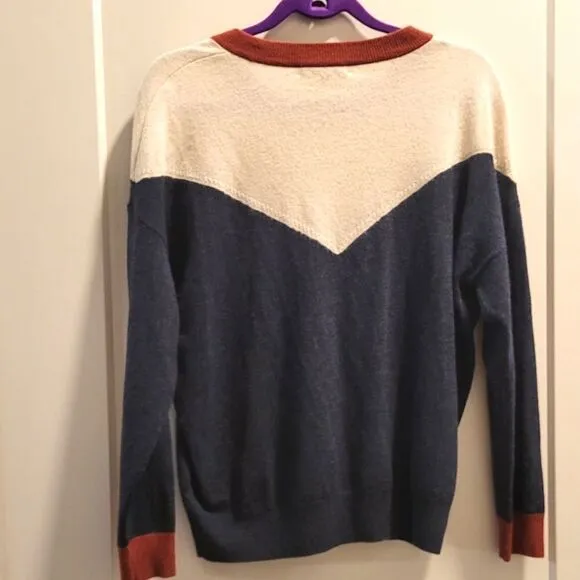 Madewell Colorblock Yolk Pullover Sweater Size Small NWT