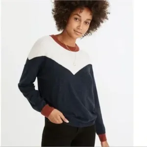 Madewell Colorblock Yolk Pullover Sweater Size Small NWT