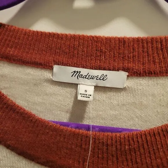 Madewell Colorblock Yolk Pullover Sweater Size Small NWT