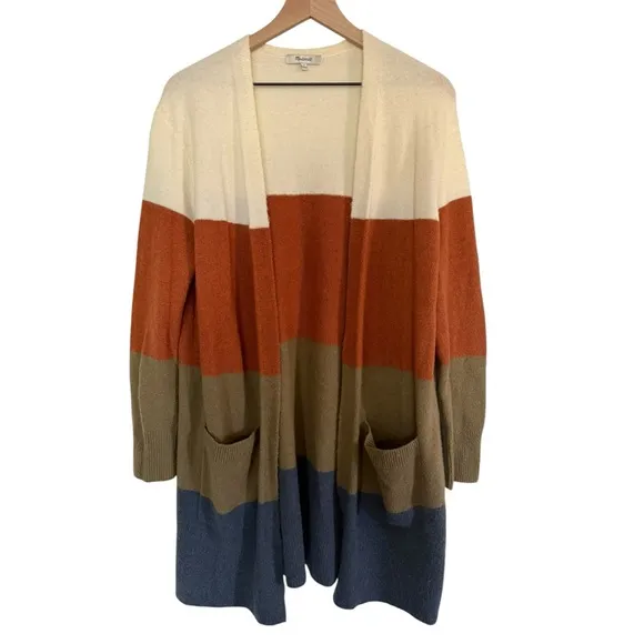 Madewell Kent Colorblock Long Cardigan