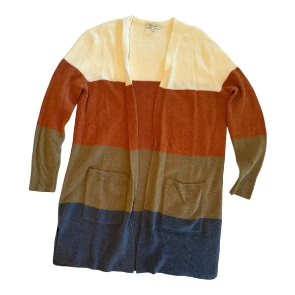 Madewell Kent Colorblock Long Cardigan