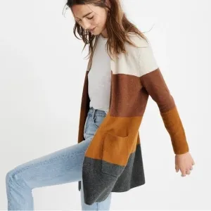 Madewell Kent Colorblock Long Cardigan