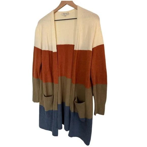 Madewell Kent Colorblock Long Cardigan
