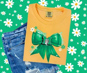 Maryville Hounds Let's Go Green Bow Gold Tee