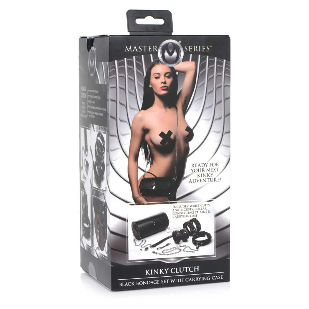 Master Series Kinky Clutch Black Bondage set with Carrying Case