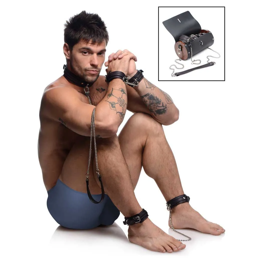 Master Series Kinky Clutch Black Bondage set with Carrying Case