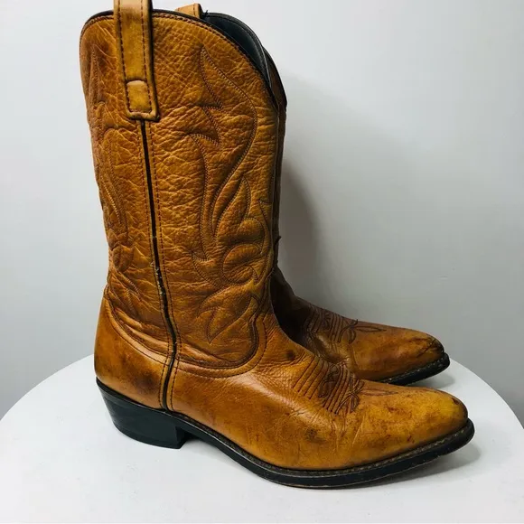 Masterson Rb8250 Walnut Deertan Leather Pull-On Western Boots SZ 11D  R2