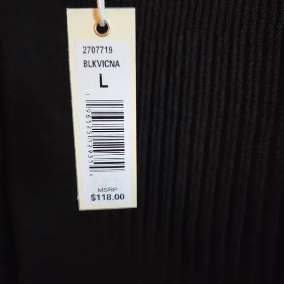Max Studio Pleated Colorblock Black Brown Midi Skirt Large