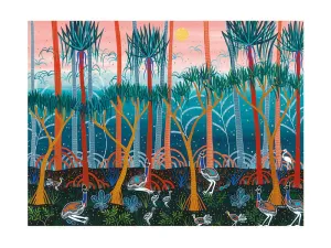 Maxwell and Williams Melanie Hava Jugaig-Bana-Wabu Tea Towel 50x70cm Cassowaries