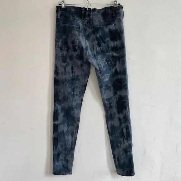 McGuire Denim New Skinny Jean in Tie-Dye,  Blue and Grey - Size 28