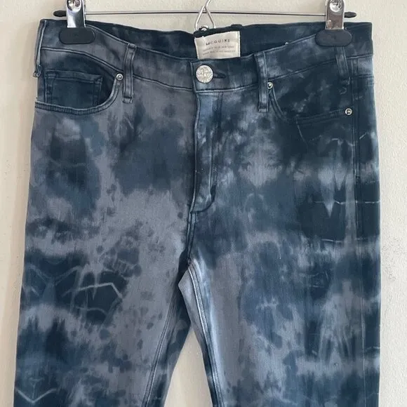 McGuire Denim New Skinny Jean in Tie-Dye,  Blue and Grey - Size 28