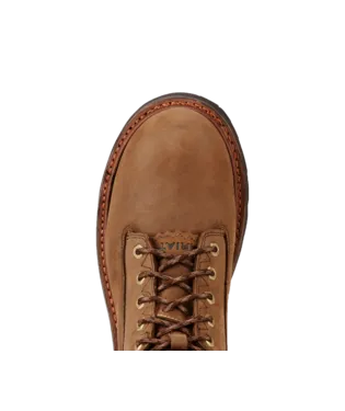 Men's 8" Ariat Powerline Oily Distressed Brown, WP, EH, Kiltie Soft Toe Boot