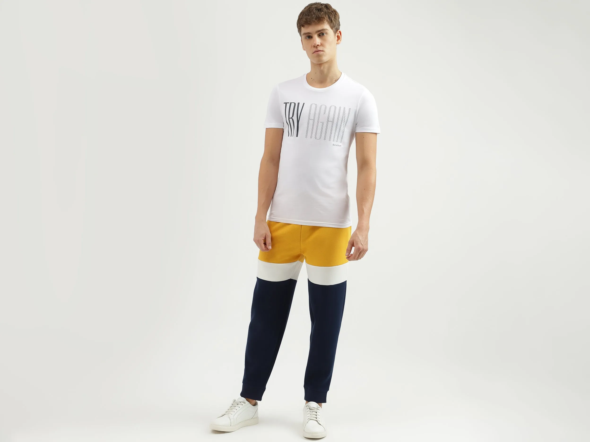 Men's Colourblock Baggy Fit Joggers