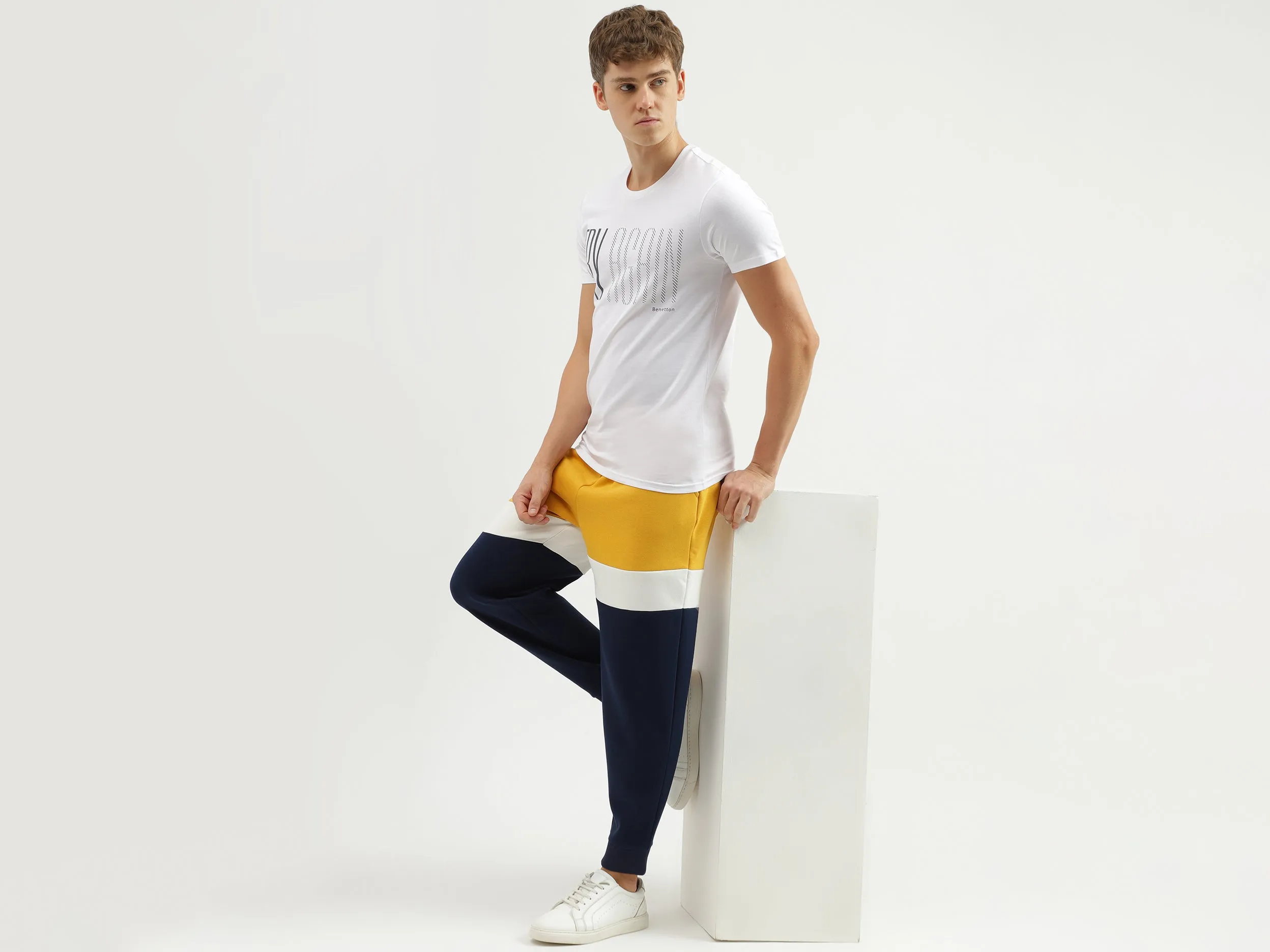 Men's Colourblock Baggy Fit Joggers
