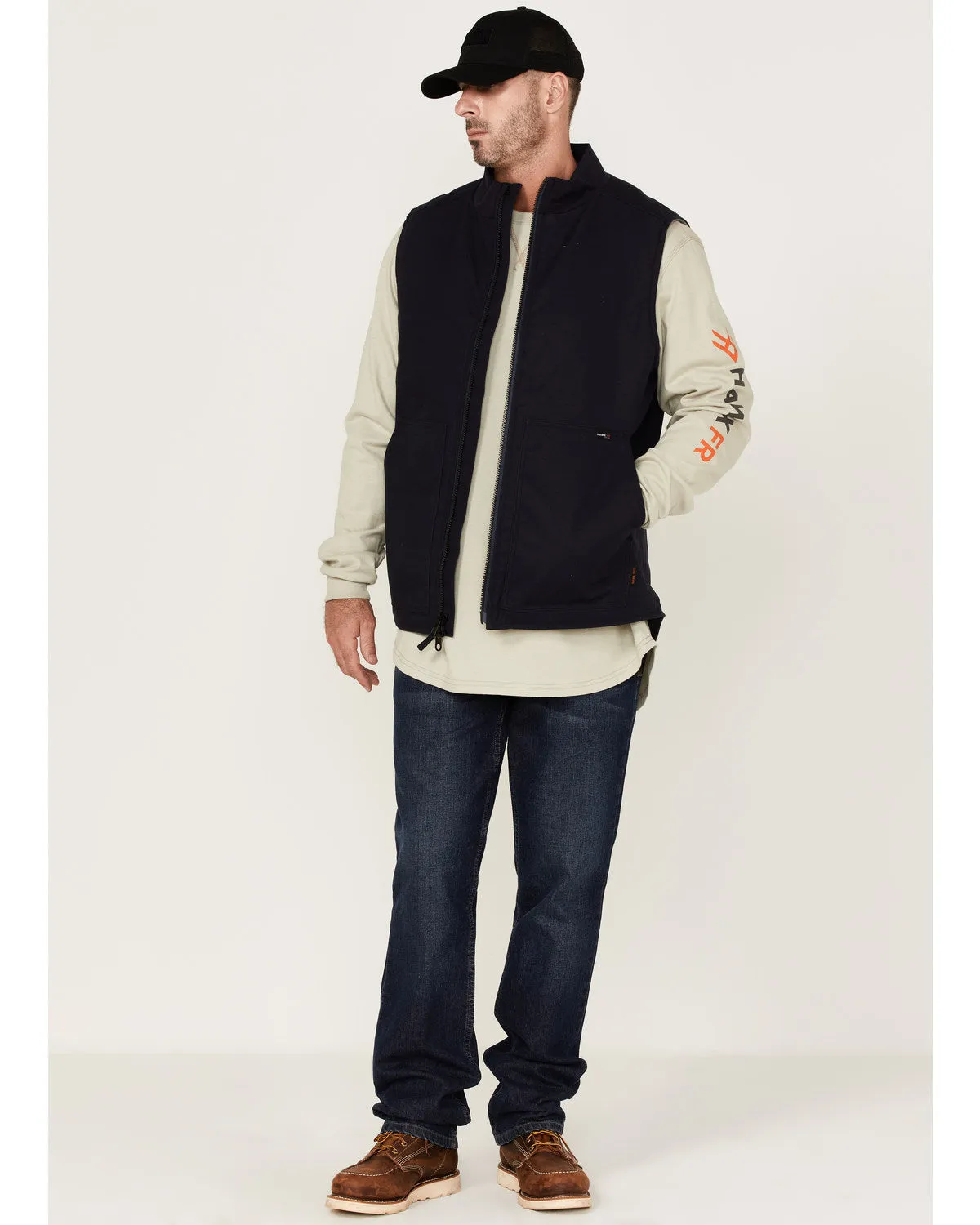 Men's FR Solid Zip-Front Insulated Work Vest