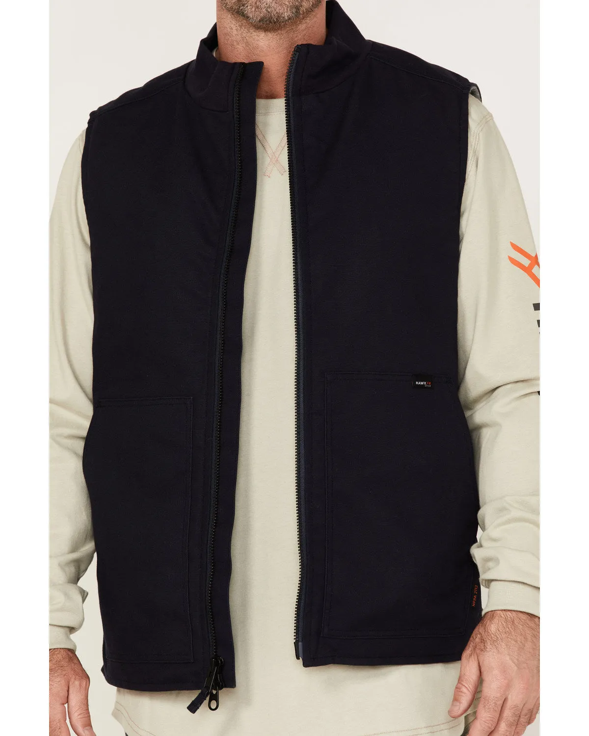 Men's FR Solid Zip-Front Insulated Work Vest