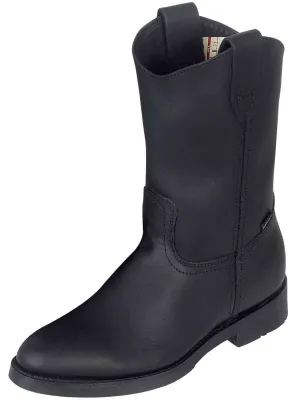 Men's Genuine Leather Pull-On Soft Toe Work Boots 'Establo' Color Black 311