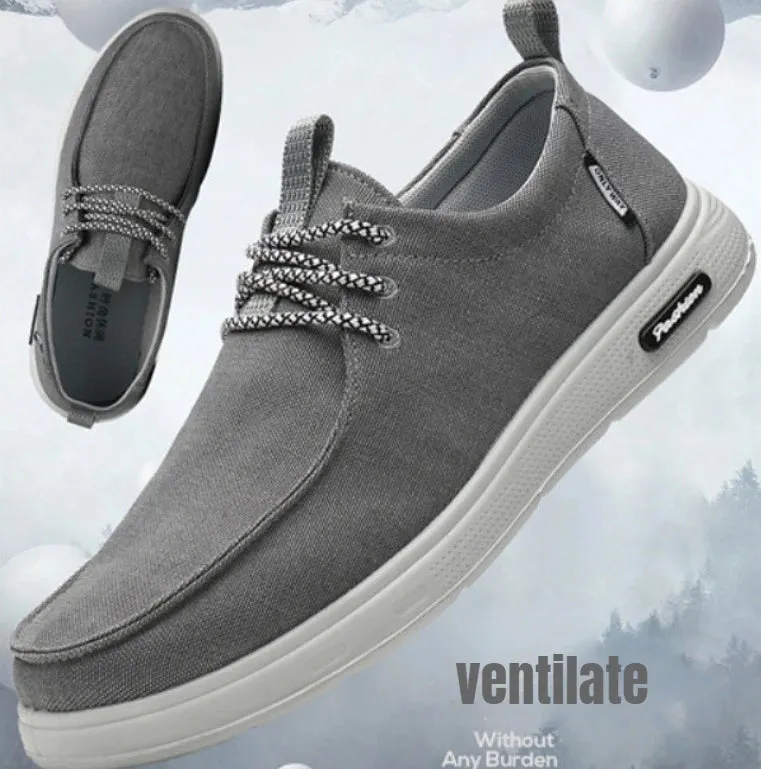 Men's  summer lightweight canvas shoes Breathable lace up casual shoes Male loafers