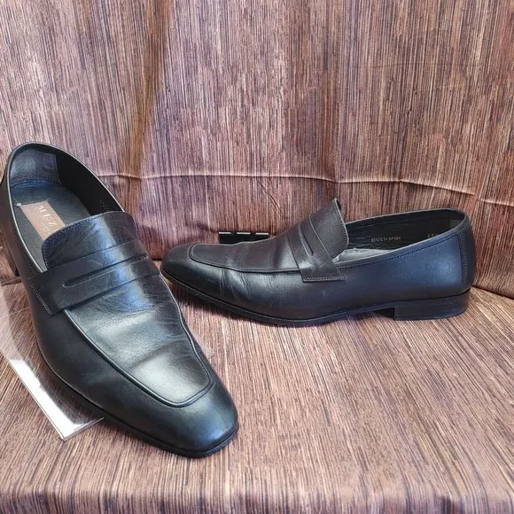 Mezlan Black Leather Penny Loafer Men's Size 7