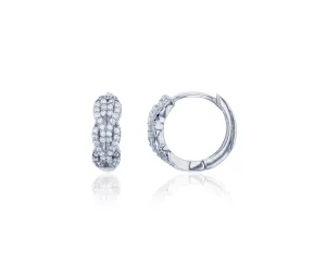 Micropave Braided Huggie Earring (Silver)