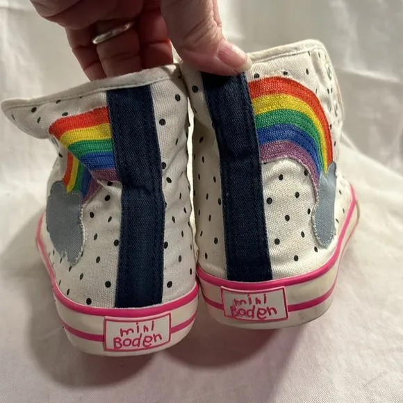 Mini Boden Rainbow Dot Zip High Top Sneakers EU 36 US Kids 4 Women’s 6