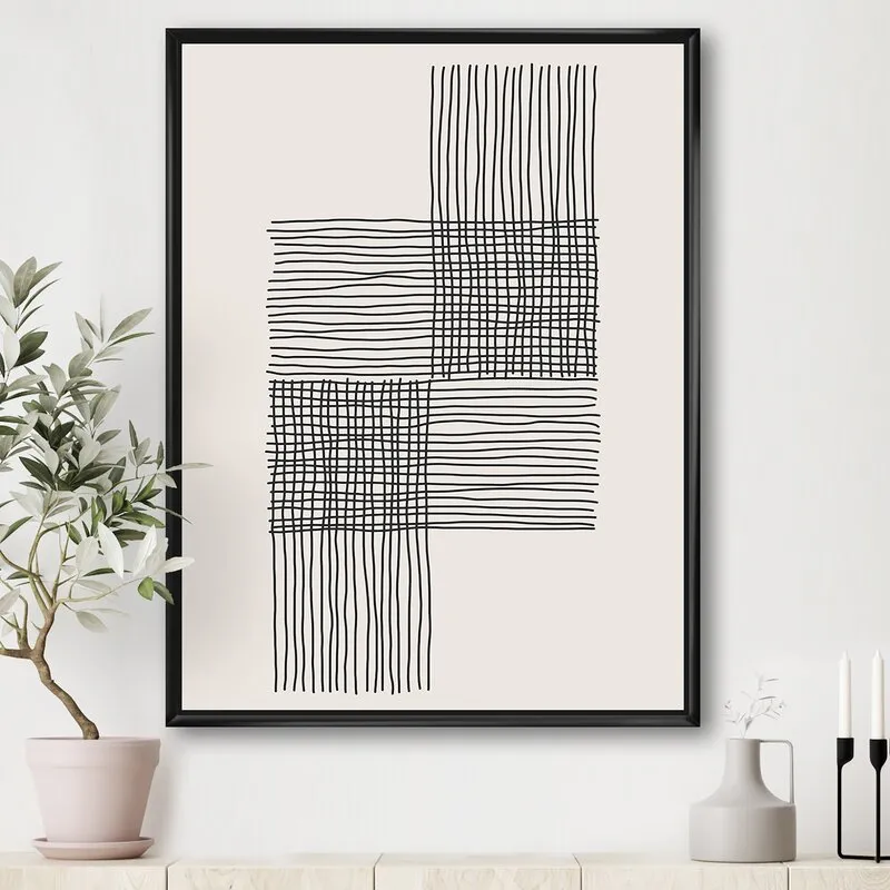 Minimal Geometric Compostions Of Elementary Forms XIX With Frame 30"x40"