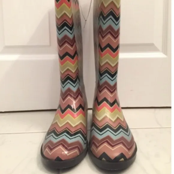 Missoni for Target Rain Boots in Zig Xag Venetian size 8