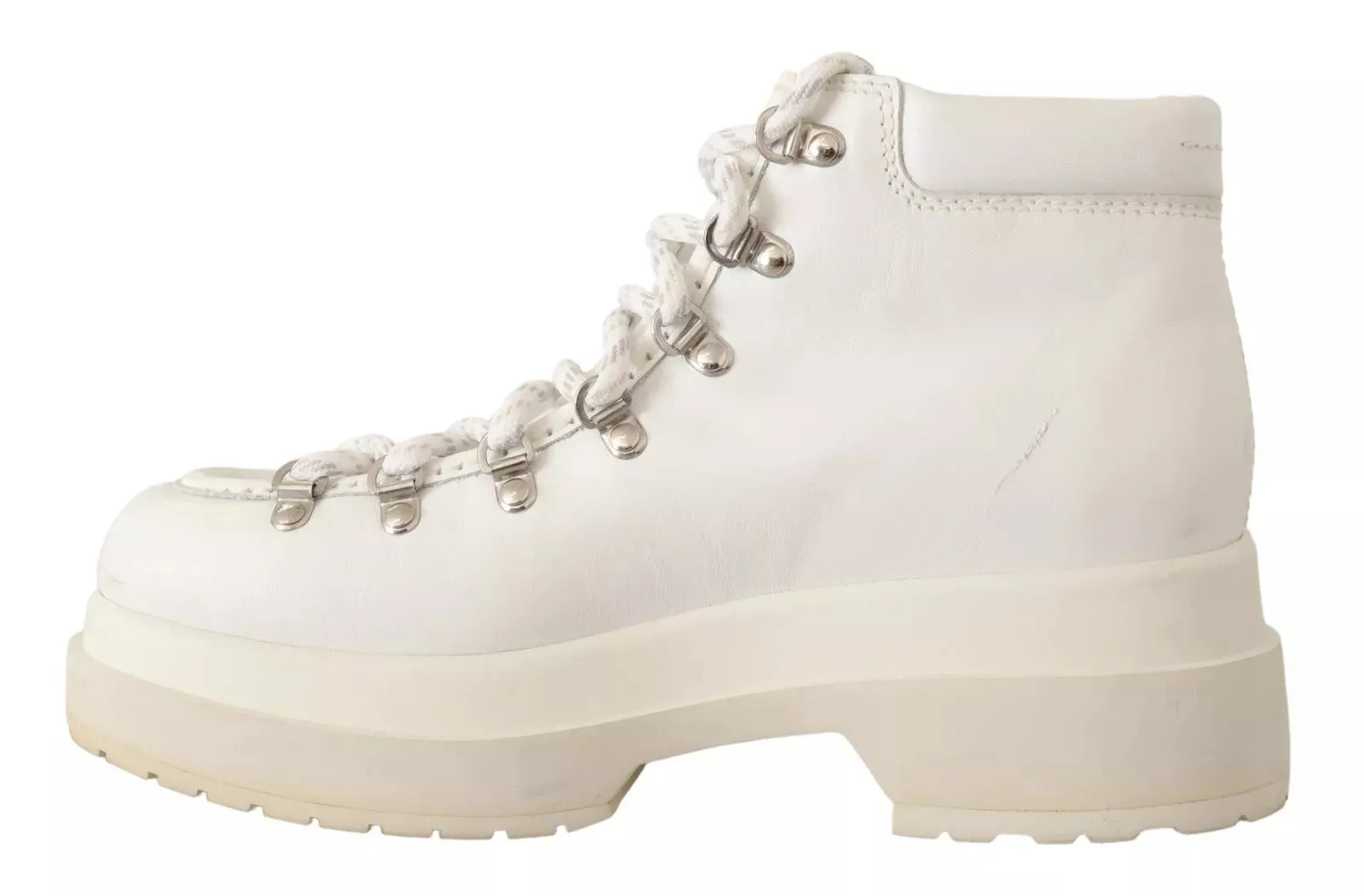 MM6 Maison Margiela White Leather Lace Up Sneakers Shoes