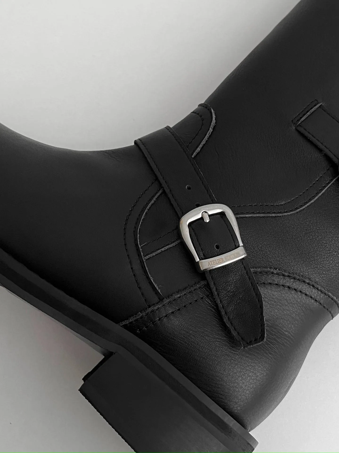 NEW & INSTOCK  - Korean Leather Buckle Up Martin Boots