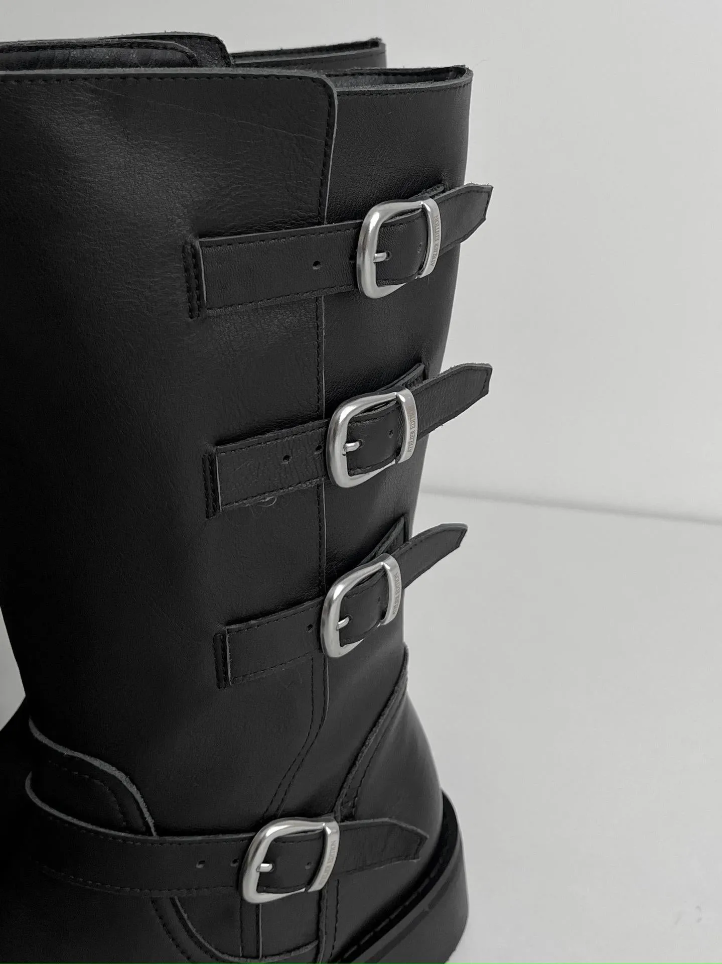 NEW & INSTOCK  - Korean Leather Buckle Up Martin Boots