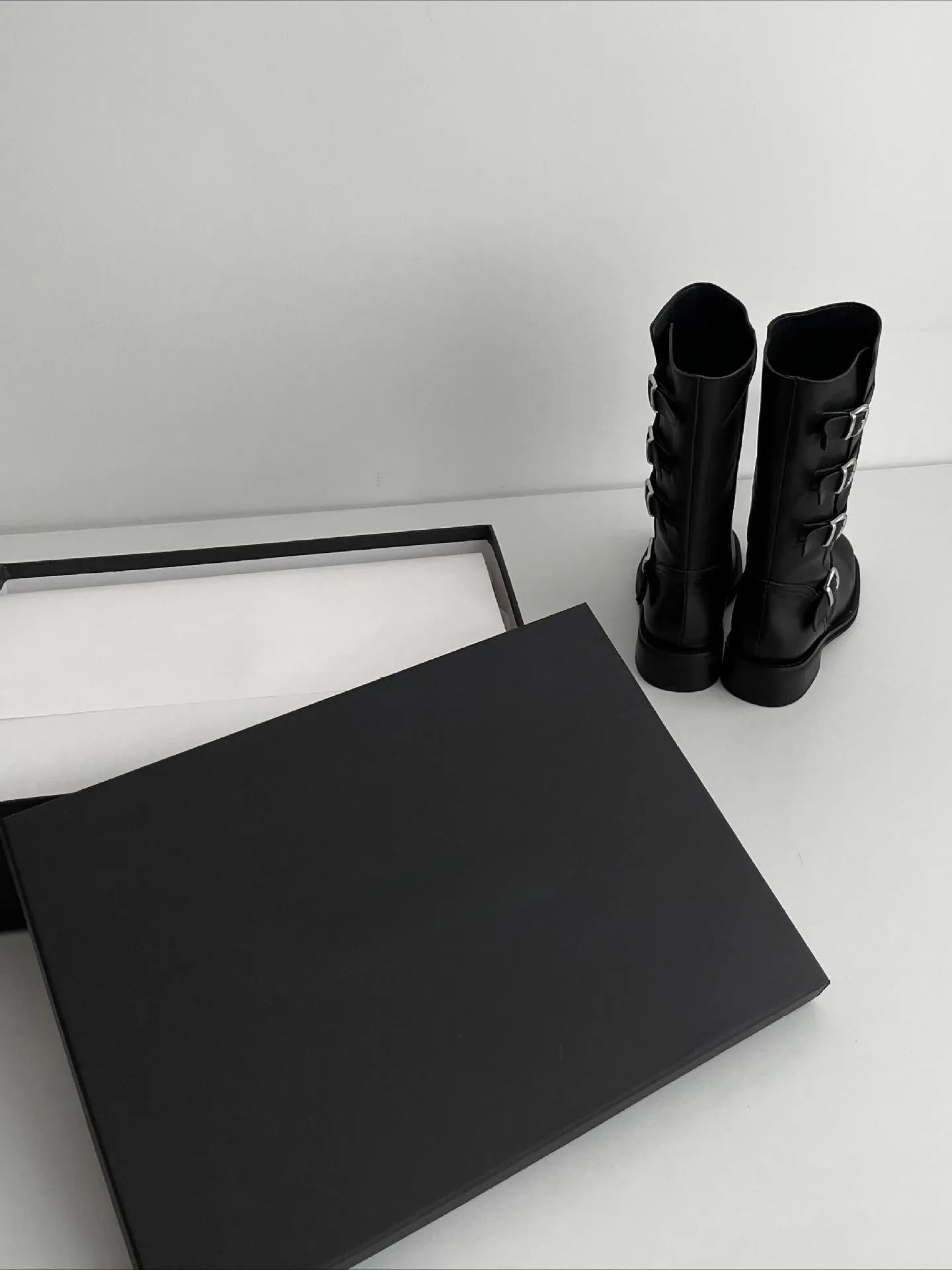 NEW & INSTOCK  - Korean Leather Buckle Up Martin Boots