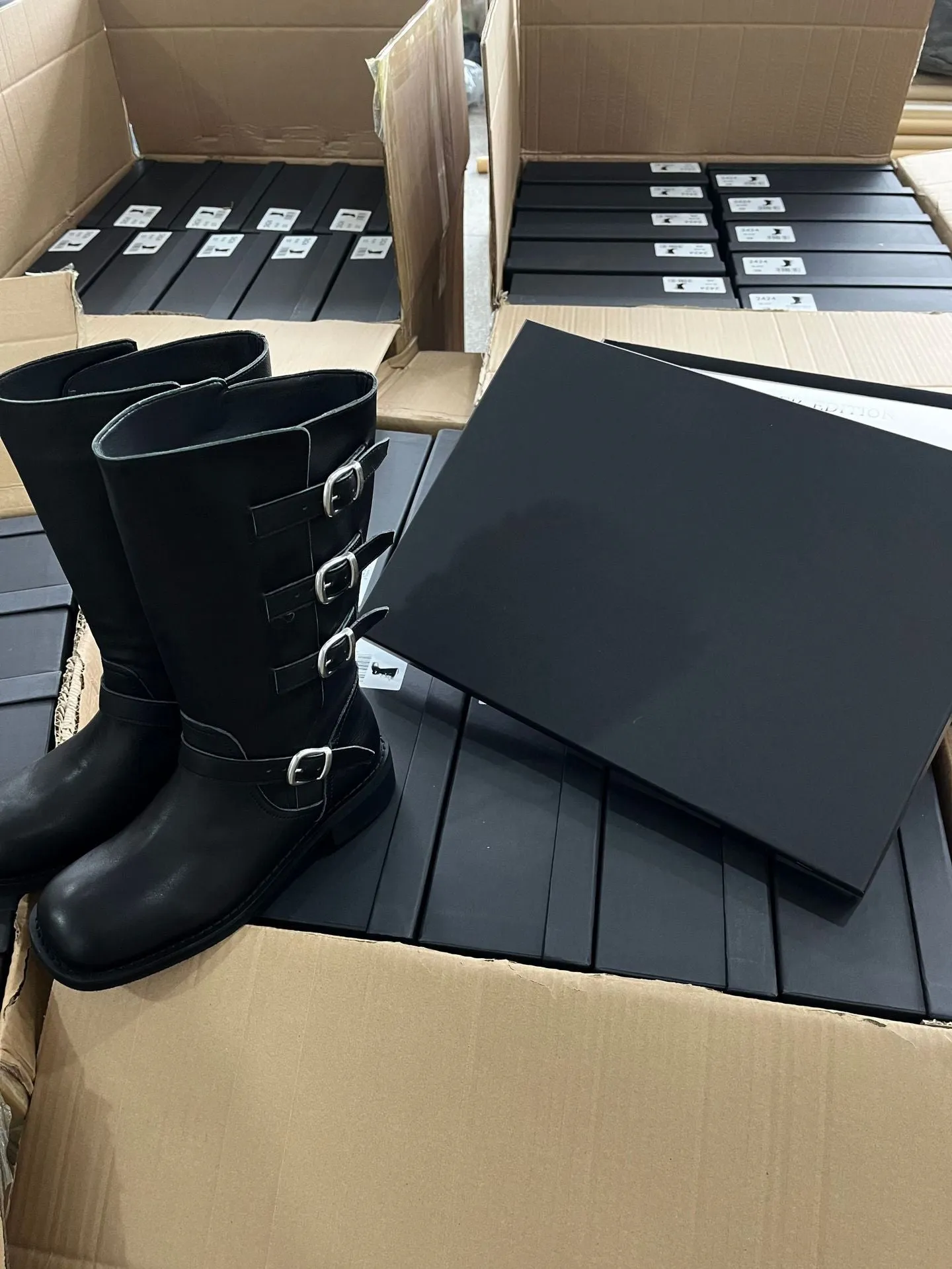 NEW & INSTOCK  - Korean Leather Buckle Up Martin Boots