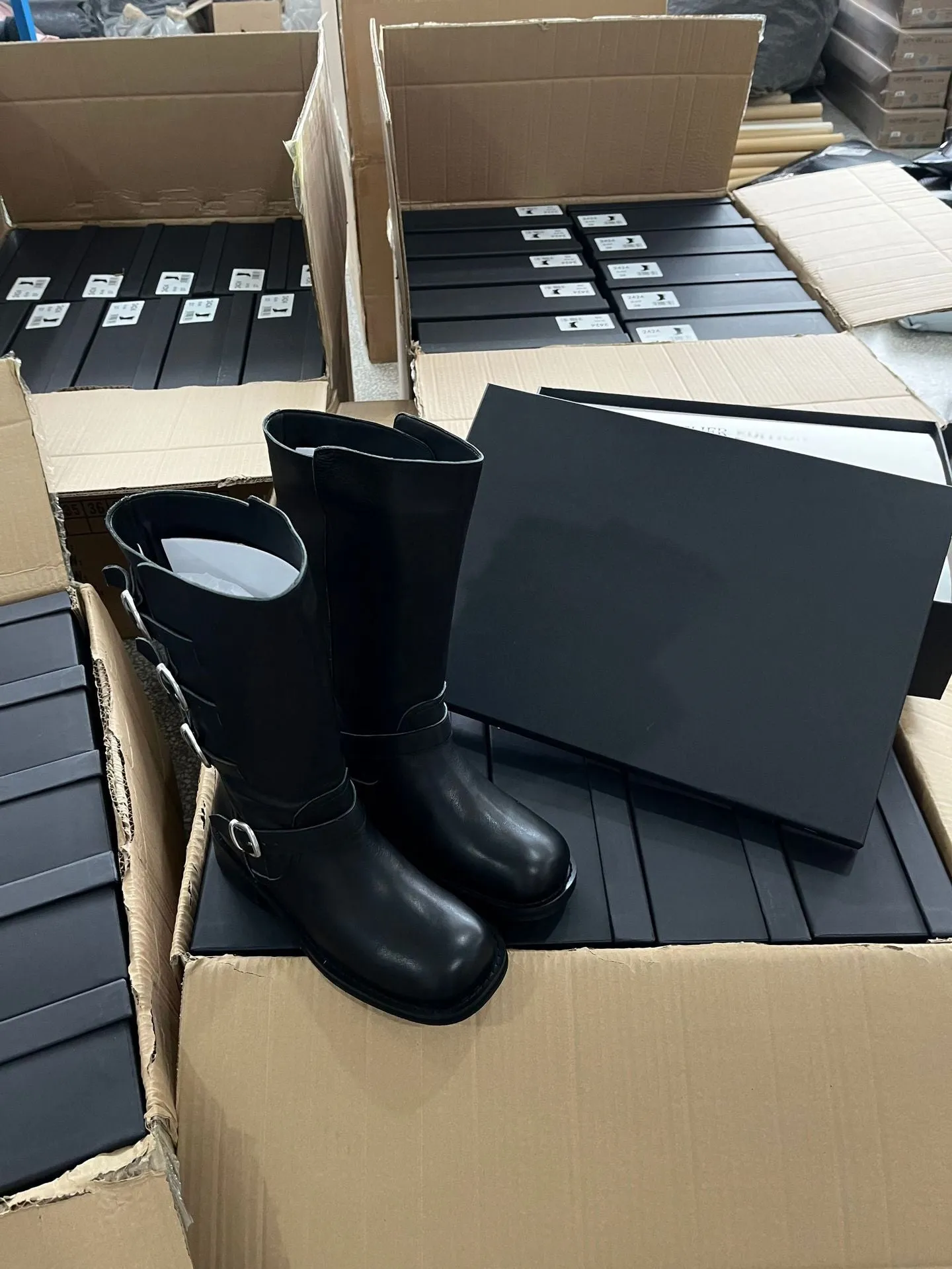 NEW & INSTOCK  - Korean Leather Buckle Up Martin Boots