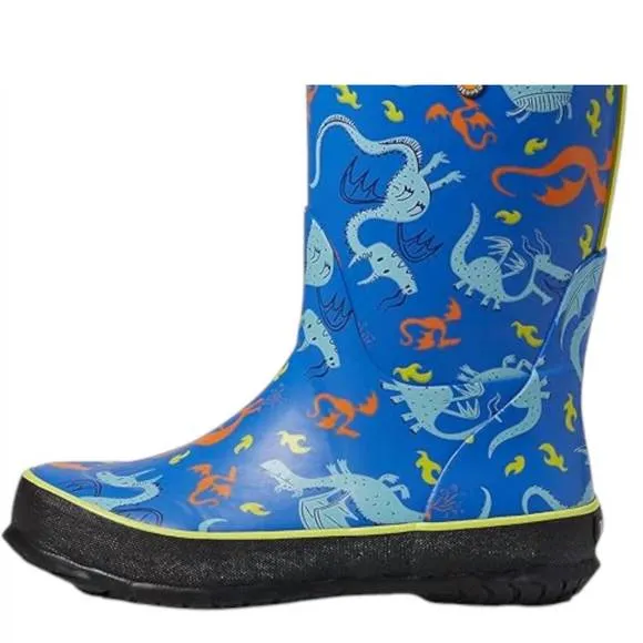NEW BOGS boy's dragon rain boots in navy print