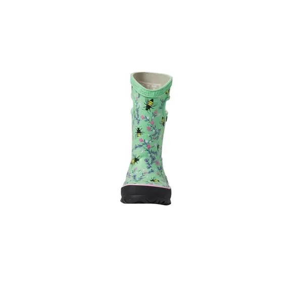 NEW BOGS girl's bees rain boots in green