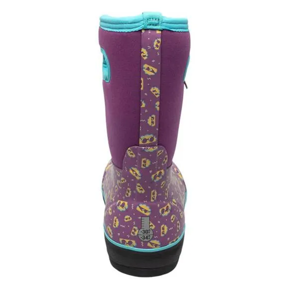 NEW BOGS girl's classic tacos boots in violet multi