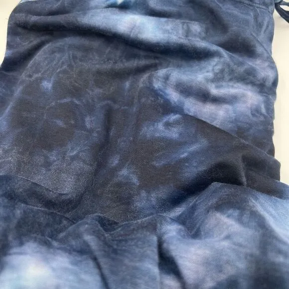 New JENNI Women's Tie-Dyed Loungewear Set,  pant sweater, navy blue size XXL