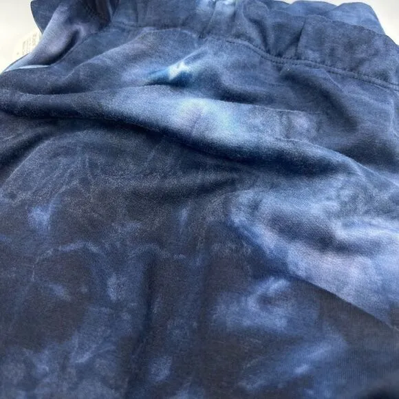 New JENNI Women's Tie-Dyed Loungewear Set,  pant sweater, navy blue size XXL